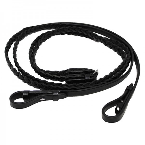 54" Full Horse English Braided Leather Reins