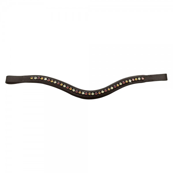 Tigerbox Sparkle Wave Horse Browband with Softy Leather Padding Diamante Crystal Detail