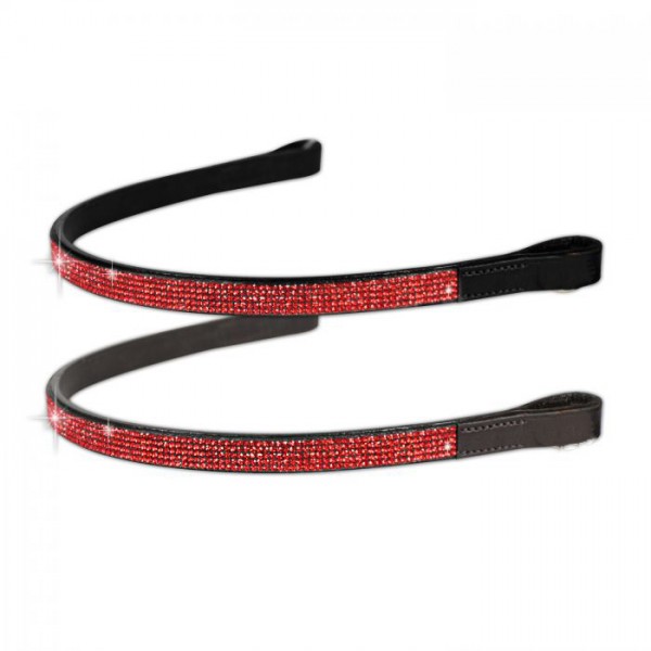 Horses Red Strass Browband