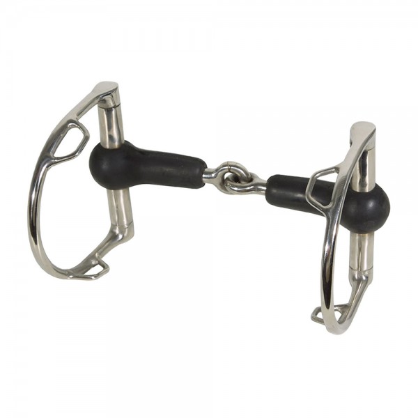 Rubber D Ring Snaffle Bit with Hooks