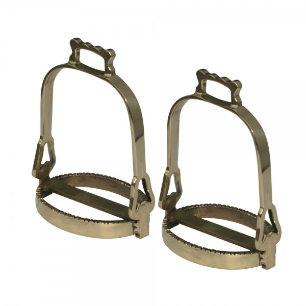 Baroque Portuguese Brass Stirrups with german silver