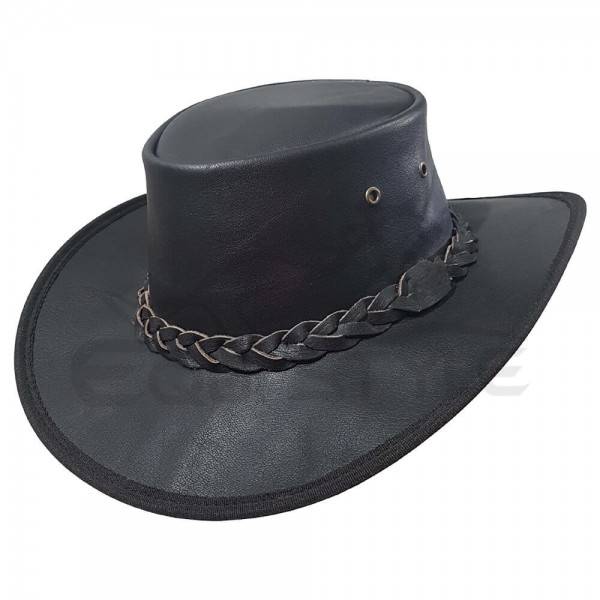 Equistl Crushable Leather Hats With Braided Hatband